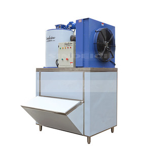 SINDEICE 1.5 Ton Commercial Flake <b>Ice</b> <b>Machine</b> Small Factory Supply 220V 600kg Storage Air Cooling Including Pump Motor PLC Flake - Product Image 1