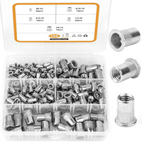Assortiment de rivets à tête plate en acier inoxydable 304, métriques et SAE, kit d'inserts filetés, classe professionnelle pour la distribution en gros