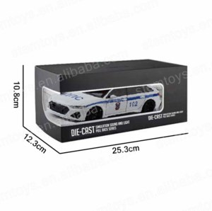 Modellino <span class=keywords><strong>Auto</strong></span> della Polizia Russa <span class=keywords><strong>Rs6</strong></span> in Scala 1:24, Modello in Metallo Pressofuso con Retrocarica, Luci e Suoni per Bambini - Product Image 4