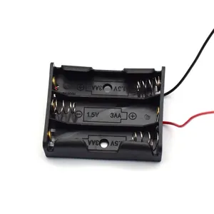 one-stop purchase 18650 plastic Battery box 3 batteries rechargeable with wire leads support customization