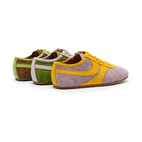 Chaussures décontractées à lacets pour femmes avec talons plats et dessus en cuir de vache - Tendance de la mode toutes saisons
