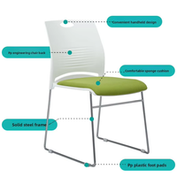 Chaise de conférence contemporaine Leer pour hôtel/bureau - Empilable, sans accoudoirs, base en métal, mobilier commercial