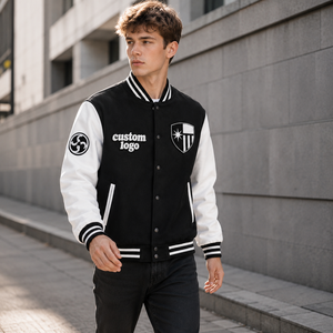 <span class=keywords><strong>Giacca</strong></span> Varsity OEM da Uomo Arancione <span class=keywords><strong>Beige</strong></span> Pesante con Patch in Ciniglia, Corpo in Lana, Maniche in <span class=keywords><strong>Pelle</strong></span>, <span class=keywords><strong>Giacca</strong></span> Letterman Personalizzata con Motivi - Product Image 2
