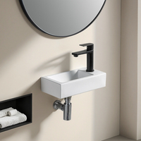 OEM ODM Lavabo mural en céramique mini rectangulaire pour salle de bain