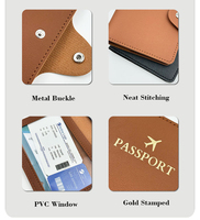 Portefeuille de voyage en PU tendance pour les voyages, porte-passeport en cuir PU avec boucle, grande capacité, logo personnalisé, cadeau promotionnel pour entreprise