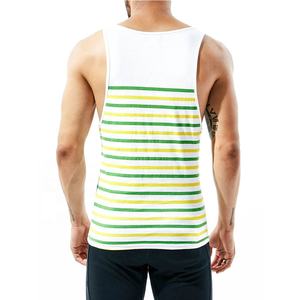 JL0804A مخصص خمر مخطط محبوك خزان أعلى اللون كتلة أكمام قمصان صيفية تي شيرت بلا أكمام للصالة الرياضية الرجال الحياة سترة مع جيوب - Product Image 3