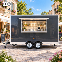 Etodevice Remorque de cuisine mobile fermée de 4 m (13,12 pi) avec fourgon de transport alimentaire en acier galvanisé à vendre aux États-Unis