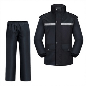 Ensemble de survêtement décontracté léger, imperméable et respirant, coupe-vent, avec veste à capuche et pantalon à taille élastique pour l'extérieur - Product Image 3
