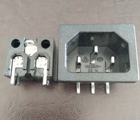 Soket AC 3 PIN Adaptor Catu Daya Industri Soket AC Male dengan Terminal Kemasan Papan PCB Soket Ekstensi Kelas Atas