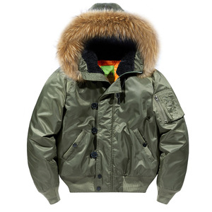 Giacca Invernale da Uomo <span class=keywords><strong>Impermeabile</strong></span> con Cappuccio in Pelliccia Sintetica Antivento Casual Imbottita Stile Bomber - Product Image 3