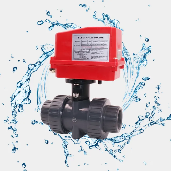 Automatische Controleerbaar Kogelkraan 2 Manier Plastic AC220V Valve Actuator Voor Waterbehandeling