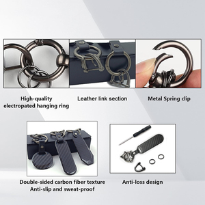 พวงกุญแจโลหะแบบกำหนดเองที่ใส่กุญแจบัตรอลูมิเนียมคาร์บอนไฟเบอร์3D หรูหราโลโก้แบรนด์ใหม่ - Product Image 5