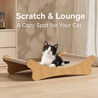 Grand grattoir pour chat en sisal et bois et lit pour chat 2-en-1, durable et résistant à l'usure, canapé-lit pour chat, accessoires écologiques pour animaux de compagnie