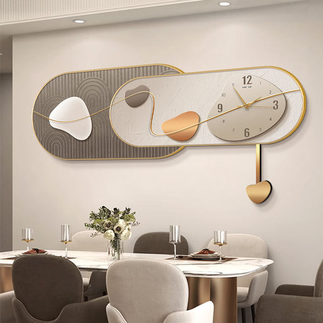New Design Abstract Home Decoration Luxury Modern Art Frame Crystal Porcelain Wall Clock for Living Room Decoration