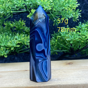 Venta al por mayor de torres de ágata azul de alta calidad con múltiples materiales, cristal artesanal en forma de gota, tallado a mano vintage CrystalHola para bricolaje - Product Image 2