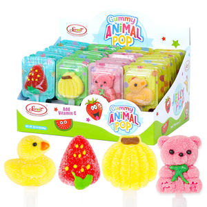Permen Lolipop Berbagai Bentuk Permen Gummy Stroberi Pisang Beruang Bebek Kecil Permen Lolipop <span class=keywords><strong>Vitamin</strong></span> C Jus Asli Lolipop Lembut - Product Image 5