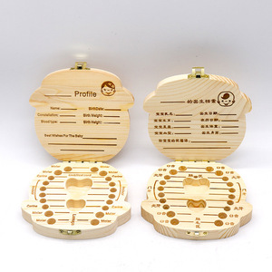 Caja de madera para dientes de leche de bebé, con almacenamiento de dientes y sección de perfil, regalo artesanal hecho a mano - Product Image 4
