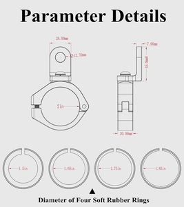 Soporte de Luz para Barra Antivuelco de Motocicleta, Soporte de Luz de Aleación de Aluminio para UTV, Compatible con Jaulas Antivuelco de 1.5/1.65/1.75/2 Pulgadas - Product Image 6