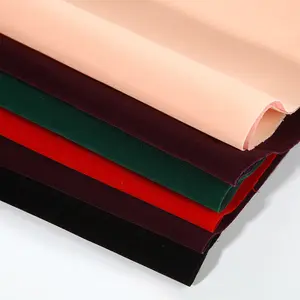 Fabricant de tissu de velours pur rouge 50% polyester et 50% nylon en stock tissu de velours pour vêtements