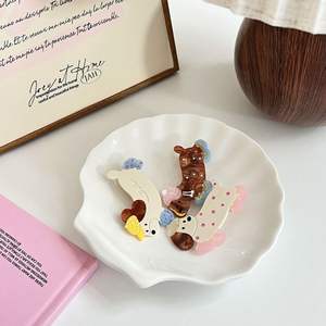 En gros, pinces à cheveux mignonnes à pois personnalisées motif <span class=keywords><strong>Teckel</strong></span>, pinces bec de canard pour filles, épingles à frange latérale, épingles à cheveux en acétate pour accessoires de coiffure - Product Image 2