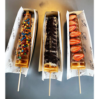 Plateau en carton de service en papier kraft écologique pour gaufres emballage boîtes en forme de bateau plateau alimentaire nourriture sucrée crêpe gâteau boîte en papier