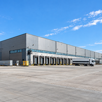 Entrepôt en structure d'acier haute résistance, atelier métallique ignifuge, bâtiment de distribution industrielle