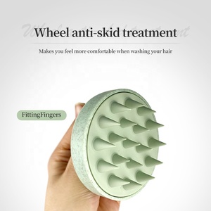 Cepillo de Masaje para el Cabello de Paja de Trigo con Logotipo Personalizado, Cepillo para el Cuidado del Cuero Cabelludo con Silicona Suave - Product Image 6