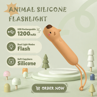 Mini lampe torche LED rechargeable par USB pour enfants, en forme d'animal mignon, avec lumière de nuit, pour le camping en plein air