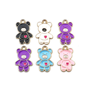 <b>Cute</b> <b>Bear</b> Alloy Charms Heart Shape Zinc Alloy DIY Jewelry Accessories For Bracelet Making - Product Image 1