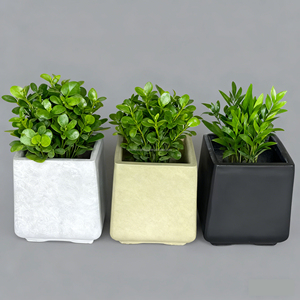 Juego de 3 Macetas Modernas de Estilo Europeo en Gris Camel, Ligeras y Ecológicas para Jardín, Hogar, Flores, Macetas de MGO para Exteriores, para Balcón y Piscina - Product Image 2