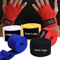 Bandages de boxe élastiques en coton avec logo personnalisé pour MMA, Muay Thai, Sanda – Sangles de soutien pour poignets