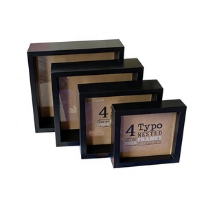 Cornice Fotografica Quadrata in MDF Personalizzata Stile Moderno Nera e Marrone, 4 Misure in 1 Shadow Box con Opaco di Alta Qualità - Product Image 6