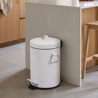 Tempat Sampah Dapur Harga Pabrik Bentuk Bulat dengan Pedal, Ember Dalam, dan Pegangan