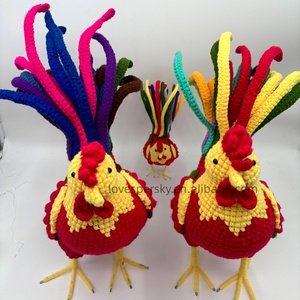 Poulet en crochet fait main, amigurumi en <span class=keywords><strong>peluche</strong></span>, jouet en coton tricoté, décoration intérieure, cadeau pour enfants et vente en gros - Product Image 6