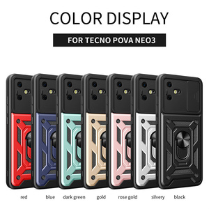 Para <span class=keywords><strong>Tecno</strong></span> <span class=keywords><strong>Pova</strong></span> 6 <span class=keywords><strong>4</strong></span> Pro / Neo 3 Neo 2 / <span class=keywords><strong>Pova</strong></span> <span class=keywords><strong>4</strong></span> 3 2 funda deslizante lente de cámara protección Kickstand teléfono armadura funda trasera - Product Image 6