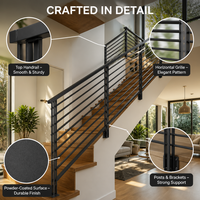 Garde-corps en câble en acier inoxydable noir thermolaqué sur mesure, accessoires de poteaux antirouille pour villa de luxe et maison à fenêtre fixe