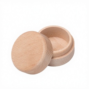 Mini Classic Carved Round Wooden <b>Storage</b> <b>Box</b> for Wedding Ring Jewelry DIY Multi-function <b>Folding</b> Container Case 0-1L Capacity - Product Image 1
