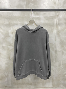 H5533 Manufacturer Wholesale Custom Heavyweight 440 Gsm 100% Cotton Acid Washed Hoodies Oversized Hoodies for Men - Product Image 5