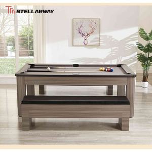 STELLARWAY Prêt à expédier <span class=keywords><strong>Table</strong></span> de <span class=keywords><strong>billard</strong></span> multifonction 7FT 3-en-1 avec bancs <span class=keywords><strong>pour</strong></span> usage intérieur et chaises - Product Image 1