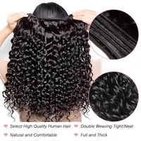 12A Extensions de cheveux humains vierges brésiliens, trame ultra double drawn Water Wave pour tissage, sans nœuds ni perte, douceur durable
