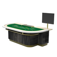 Table de Baccarat Moderne BBY Populaire pour 7 Joueurs et 1 Croupier, en MDF Épais et Bois, Idéale pour les Entreprises