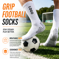 Chaussettes de football personnalisées avec grip, respirantes, rembourrées, antidérapantes, chaussettes de football pour hommes, chaussettes antidérapantes pour l'entraînement au football