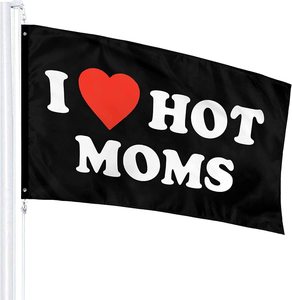 Bandiere di Alta Qualità 3x5ft per Interni ed Esterni 'I Love Mom' e 'Hot Mom' con Logo Personalizzato per Assicurazioni Auto, Istruzione - Product Image 2