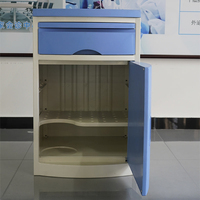 Armoire de lit médical bleue multifonction certifiée CE ISO, meuble de chevet en plastique pour hôpital, clinique, lit médical