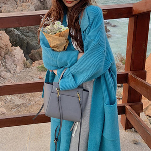 Autumn/Winter Women's Long <b>Cardigan</b> <b>Sweater</b> Long-sleeved Knitted Coat Fashion - Product Image 4