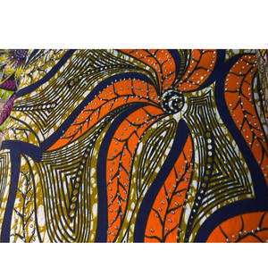 Tissu <span class=keywords><strong>pagne</strong></span> écologique en coton uni tissé, motif Ankara Batik Wax africain, vert doré et bleu, pour confection de robes - Product Image 5