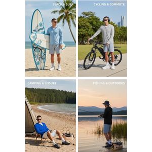 Sudadera con capucha completa con protección solar UPF50+ para hombre, ligera, de manga larga, para pesca y senderismo, con bolsillos. - Product Image 6