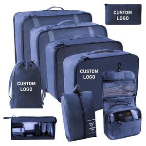 Meilleures ventes : Ensemble de 9 sacs de rangement de voyage modernes et personnalisables, grande capacité, cubes de rangement pour bagages - Product Image 1