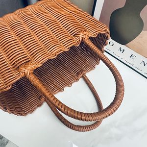 Pvc Straw Picnic Tote <strong>Bag</strong> Beach Handbag Travel Shopping Tote Rattan <strong>Wicker</strong> <strong>Bags</strong> Portable Straw <strong>Bag</strong> - Product Image 3