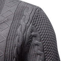 Veste en laine tricotée pour homme, fermeture éclair, col roulé, manches longues, respirante, style décontracté, automne-hiver, anti-boulochage